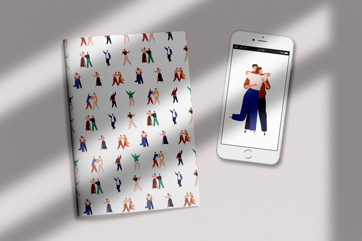 People greeting seamless pattern, a Pattern Graphic by Good Studio