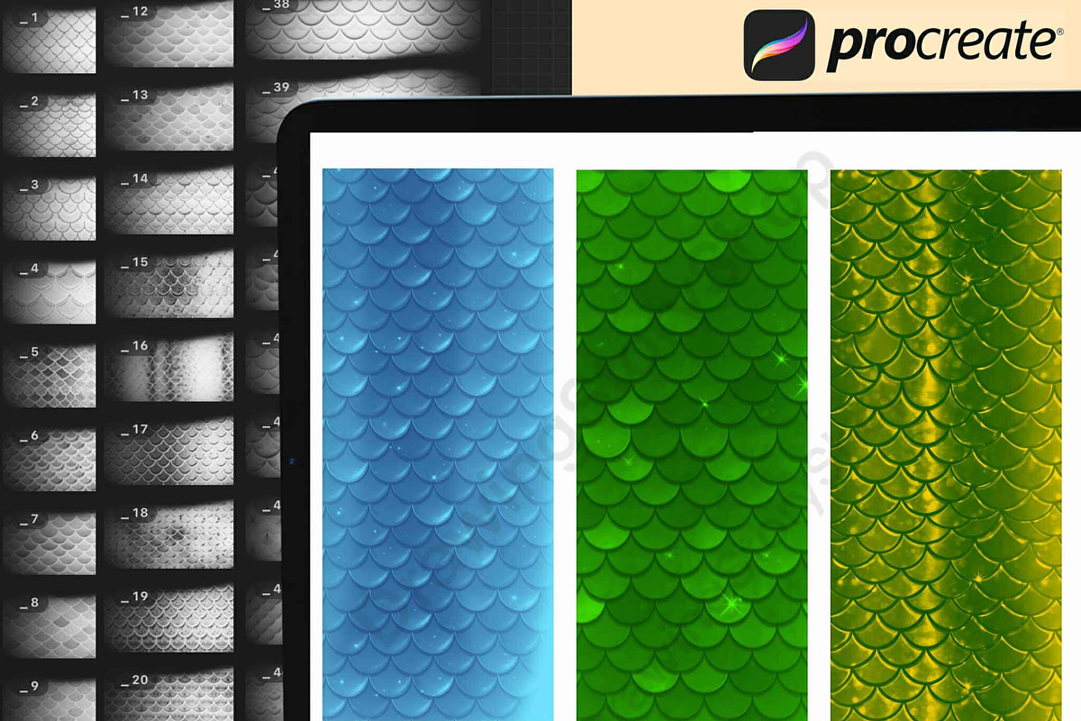 120 Procreate Scale Textures Brushes, a Brush Add-On by DrawingStoryShop