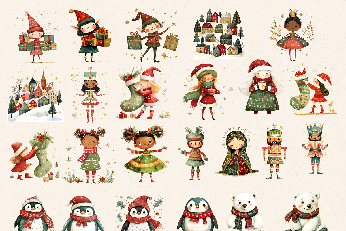 SCANDI SANTA CHRISTMAS CLIPART, a Person Illustration by Daring Digies (Photo 4 of 9)