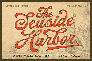 The Seaside Harbor - Vintage Script, a Script Font by Letterhend Studio