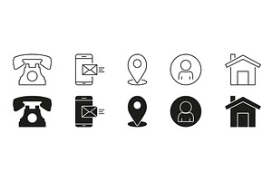 Communication And Location Icon Set, a Technology Illustration by Gentle Studio