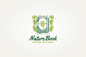 minimalist nature book line art logo, a Branding & Logo Template by Blazybone