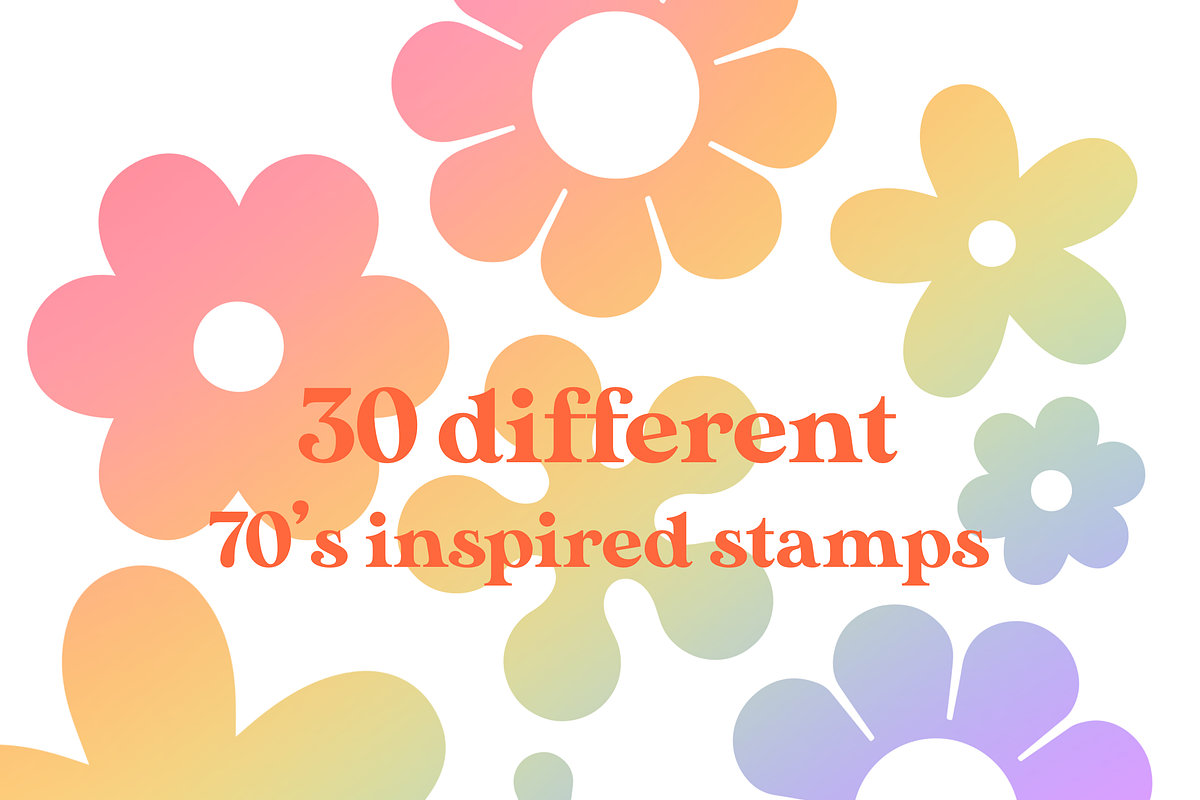 Groovy Stamp Set for Procreate, a Brush Add-On by cathconofolio (Photo 3 of 4)