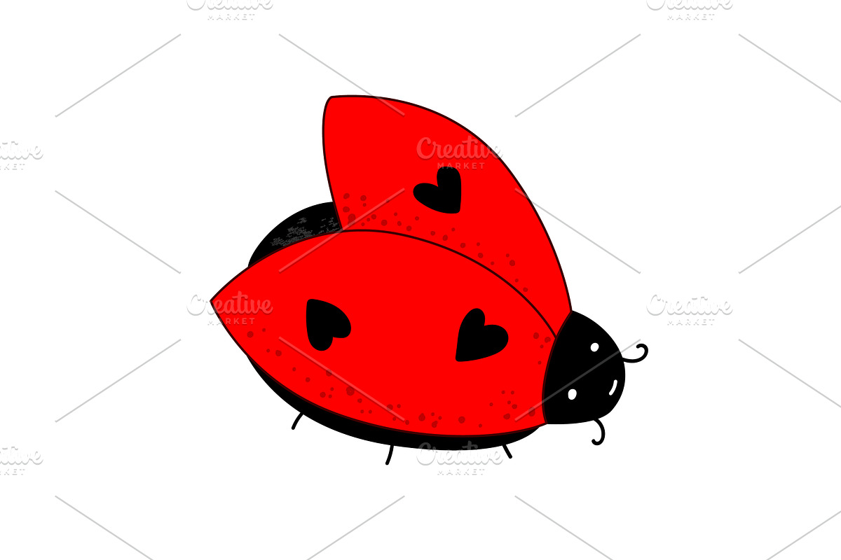 Cartoon kawaii ladybug baby, an Animal Illustration by Toltemara