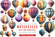 Hot Air Balloon Png, Pastel Balloons, an Illustration by CreationArt (Thumbnail 1 of 5)