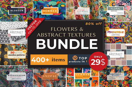 Large vector bundle. Floral Abstract, a Pattern Graphic by Molly art