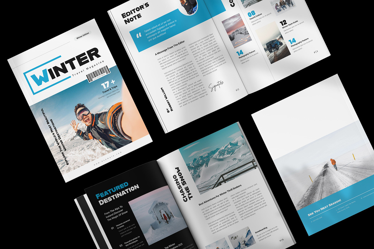 Winter Travel Magazine Template, a Magazine Template by NorthPeak (Photo 2 of 9)
