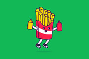 Cute French Fries Holding Tomato Sau, an Object Graphic by Artstorystudio (Thumbnail 2 of 3)