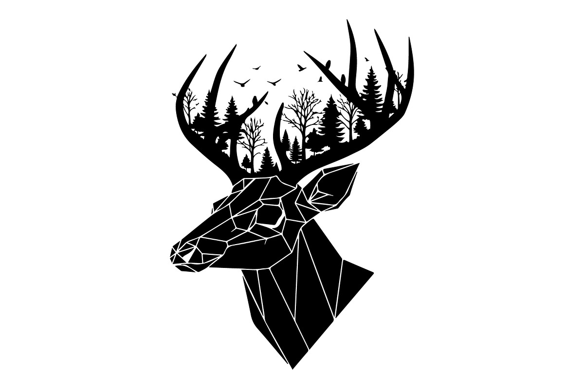 Deer Antler Silhouette Bundle, an Object Illustration by yasushie (Photo 10 of 31)