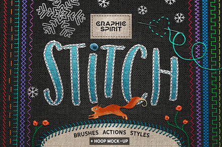 Ps STITCH: Brushes, Actions, Styles
