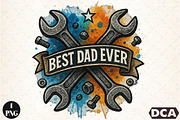 Best Dad Ever PNG, Father's Day PNG, an Illustration by DreamCafeArt (Thumbnail 1 of 7)
