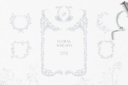 Floral wreath, flower monogram frame, an Illustration by Summer Nightingale Art (Thumbnail 1 of 8)