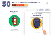 50 Protective Equipment Icons, an Outline Icon by Dighital (Thumbnail 7 of 9)