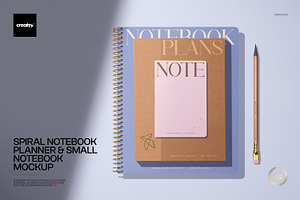 Notebook, Planner & Notebook Mockup, a Merchandise Mockup by creatsy5