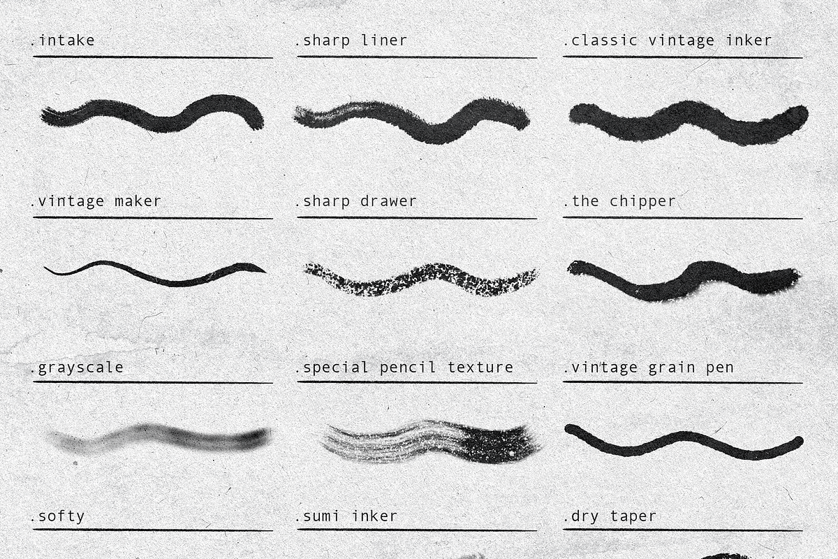 Vintage Inkers For Procreate, a Brush Add-On by Easy Procreate