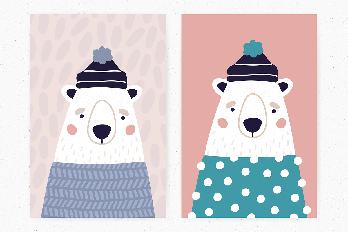 Cute polar bear in hat and sweater, an Animal Illustration by Good Studio (Photo 2 of 4)