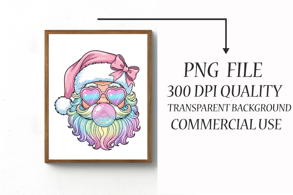 Iridescent Christmas Santa PNG, an Illustration by Libby Wishes (Photo 4 of 6)