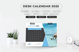 A5 Desk Calendar 2025 Printable