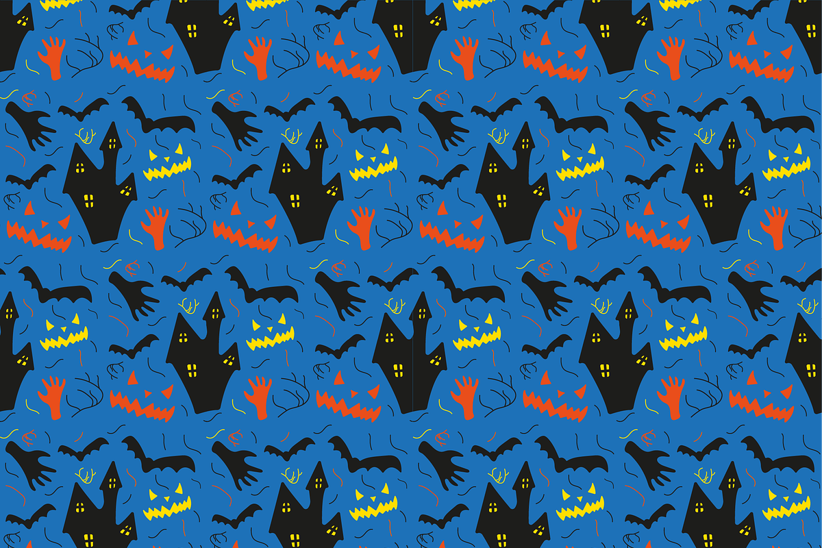 Halloween Pattern with Haunted House, a Texture Illustration by JYa_Design