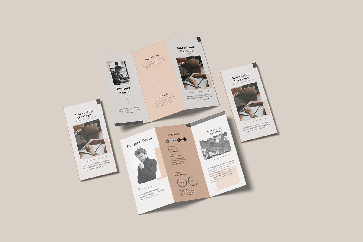 A4 Trifold Brochure Mockup Bundles, a Brochure Template by Graphic Aesthetic (Photo 15 of 20)