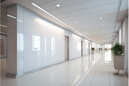 Echoing Large office blank corridor, an Architecture Photo by Ylivdesign