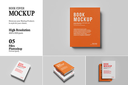 Realistic Book Cover Mockup, a Books & Magazine Mockup by Rezaandika97