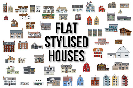 Flat Stylised Houses