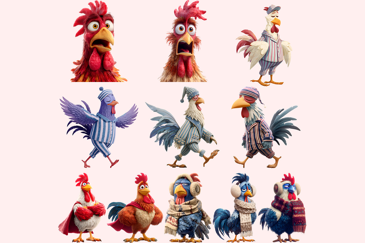Rooster PNG Clipart Bundle, a Graphic by M9 Design (Photo 7 of 9)