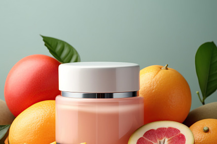 Natural skincare cosmetics jars background, a Photo by Dvoevnore photos
