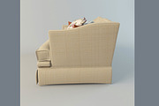classic sofa with pillows, a Furniture 3D Model by 3Dpapa (Thumbnail 3 of 4)