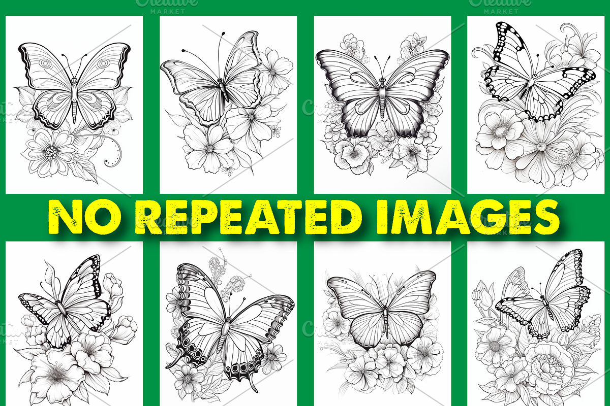 100+ Butterfly Coloring Pages, a Stationery Template by Design Station (Photo 2 of 5)