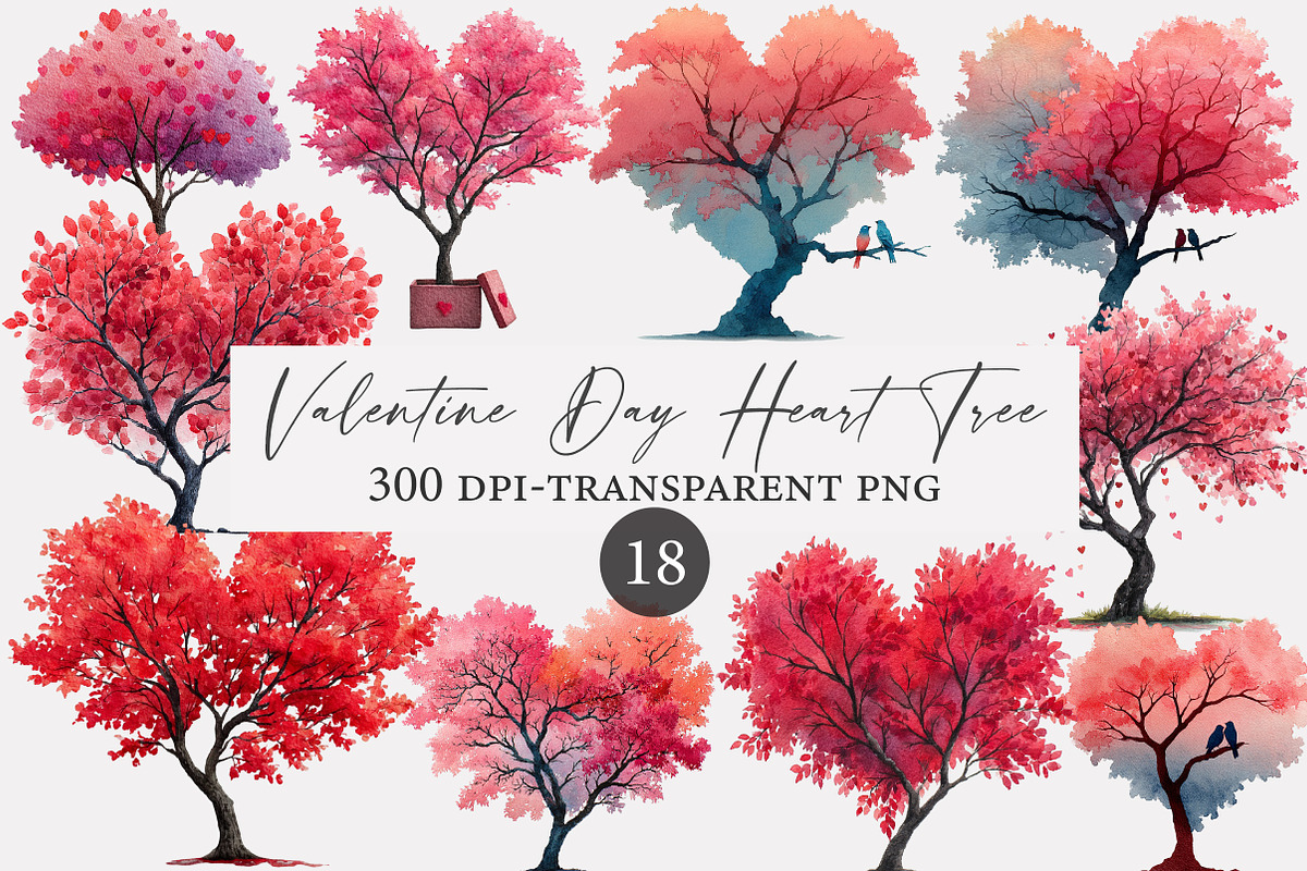 Valentine Day Heart Tree Clipart, an Illustration by Designworld (Photo 1 of 4)