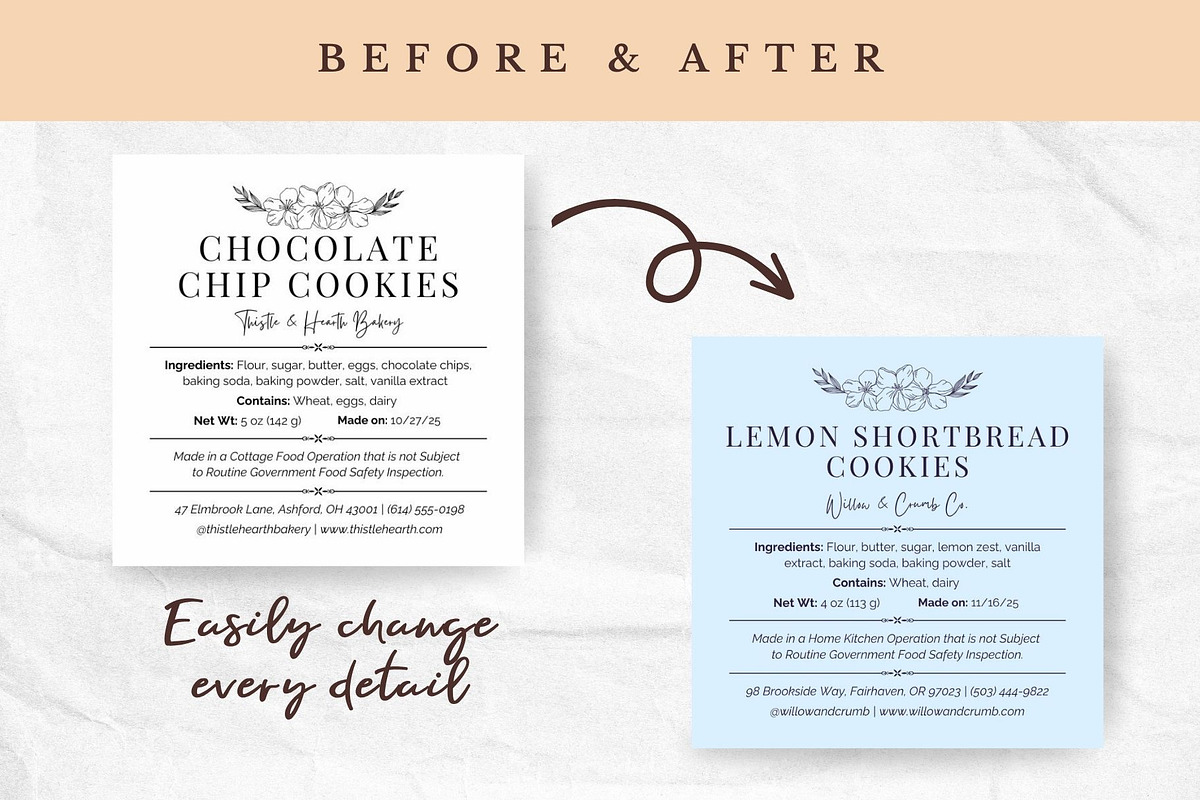 Cottage Food Label Template, a Stationery Template by Anna Design Studio (Photo 5 of 11)