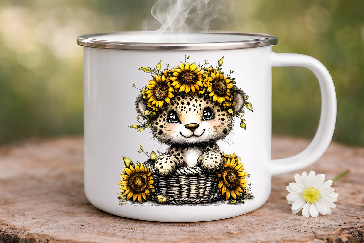 whimsical safari sunflower clipart, an Illustration by GatewayDesign (Photo 5 of 9)