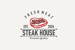 Barbecue Grill Meat Logo Design