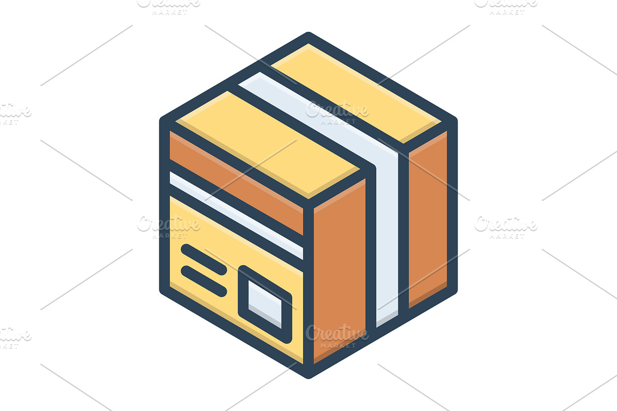 Box carton color icon, a Duotone Icon by Creative priyanka