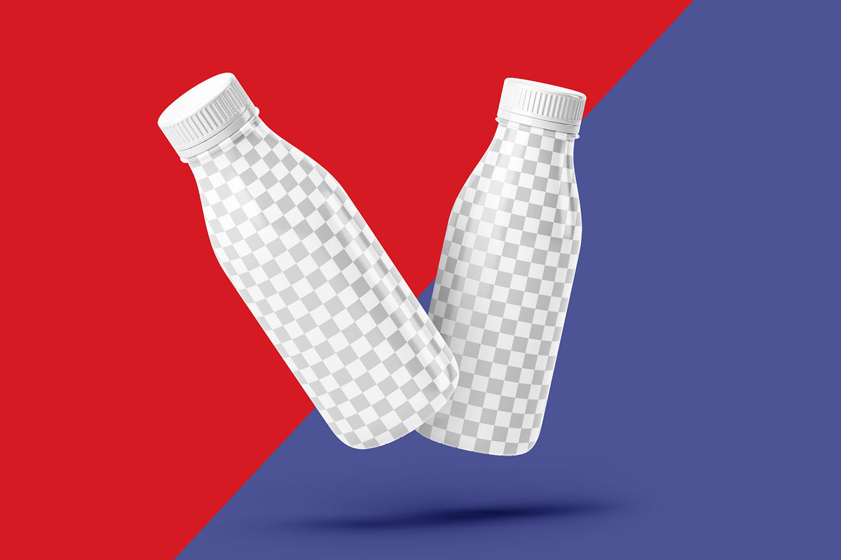 Small Yogurt & Milk Bottle Mockup, a Cups & Container Mockup by Deeplab