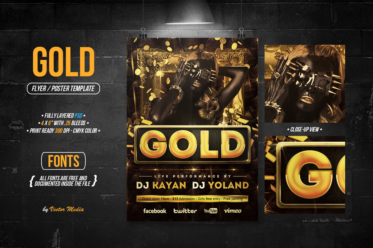 Gold - Flyer / Poster, a Flyer Template by VectorMedia (Photo 2 of 8)