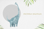 Watercolor Dinosaurs Clipart, an Illustration by MilanaDesignShop (Thumbnail 3 of 5)