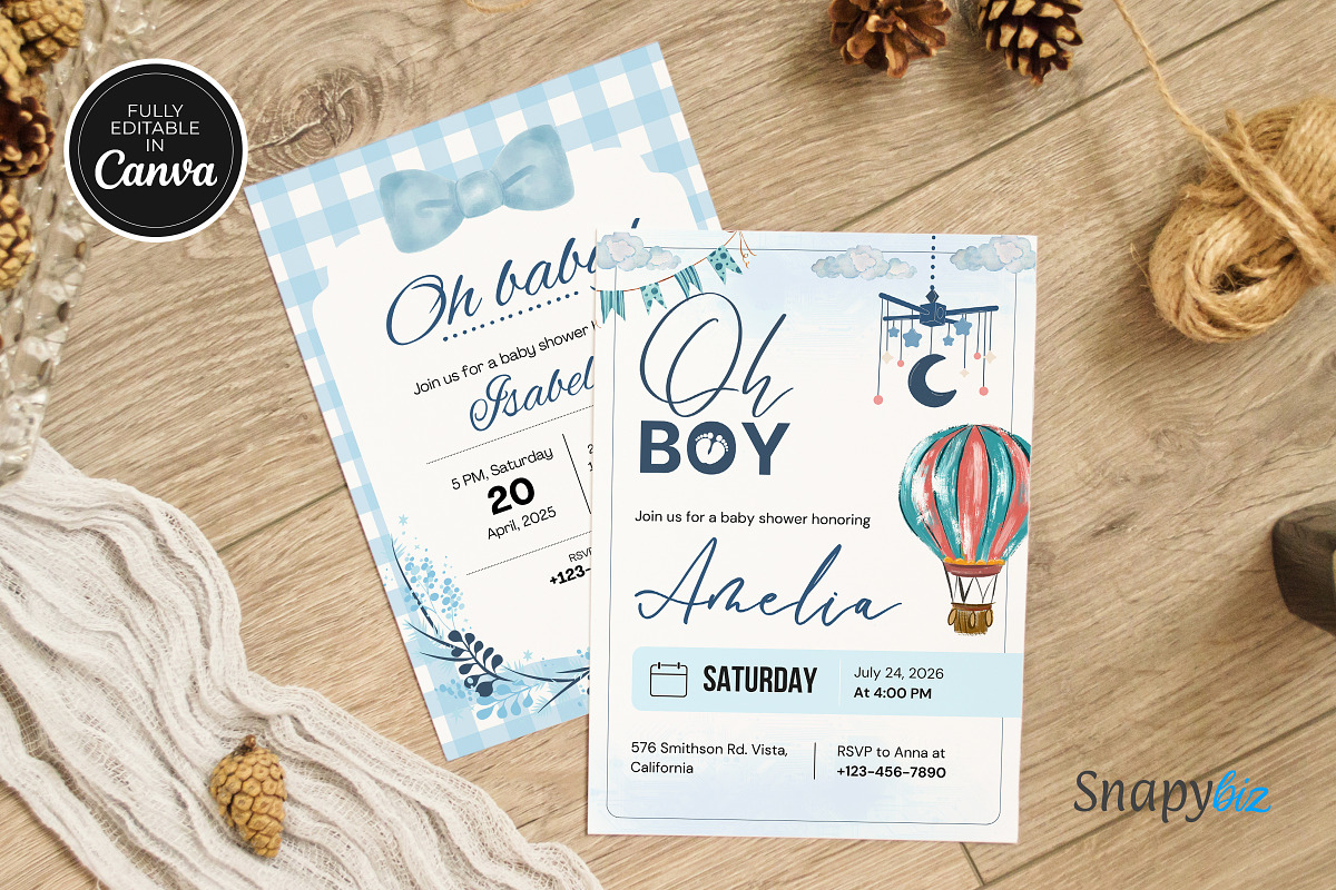 Boy Baby Shower Invitation Template, an Invitation Template by Snapybiz (Photo 5 of 10)
