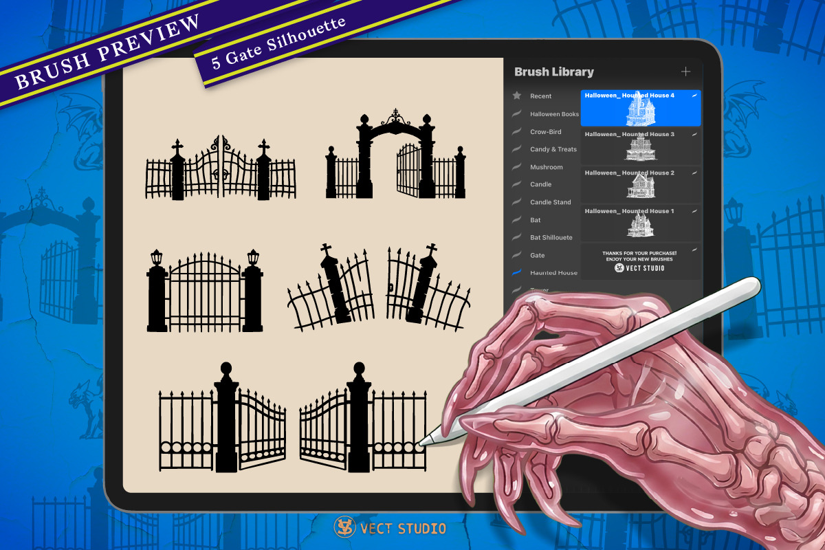 Halloween 209 Stamps Collection, a Brush Add-On by vectstudio (Photo 7 of 39)