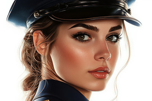 female cop on white background, a Photo by Pictures for you!!!!!!!!!