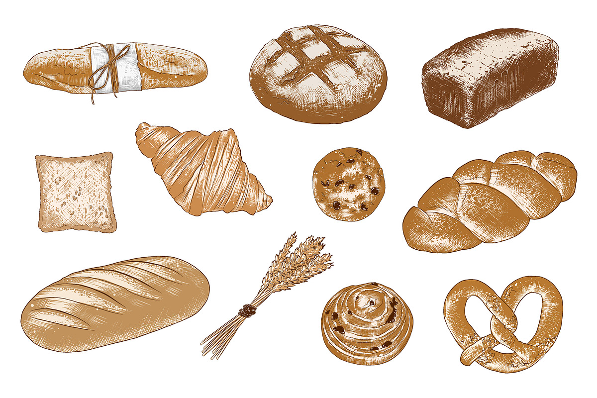 Bakery and sweets colorful sketches, a Food Illustration by Akimo Mia (Photo 2 of 8)