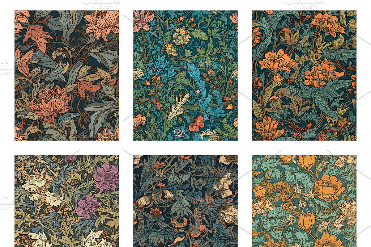 Seamless pattern with flowers, an Illustration by Pundateam (Photo 4 of 5)