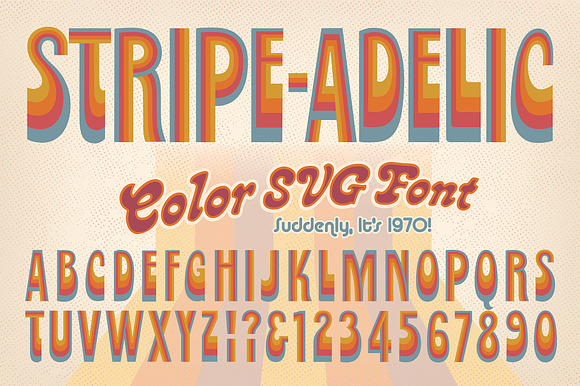 Stripe-adelic SVG Color Font preview 5