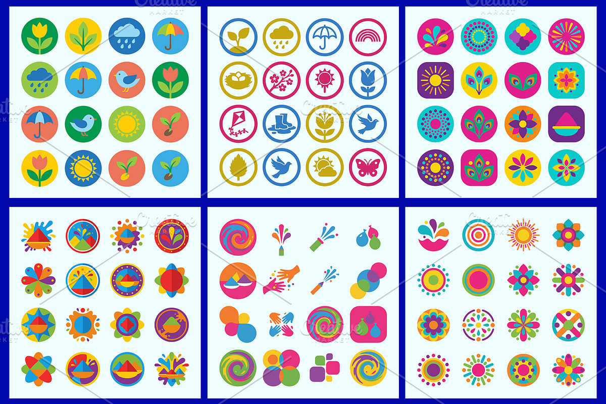 Colorful Circular Vector Icon Set, a Duotone Icon by FlyeredTemplate (Photo 1 of 7)