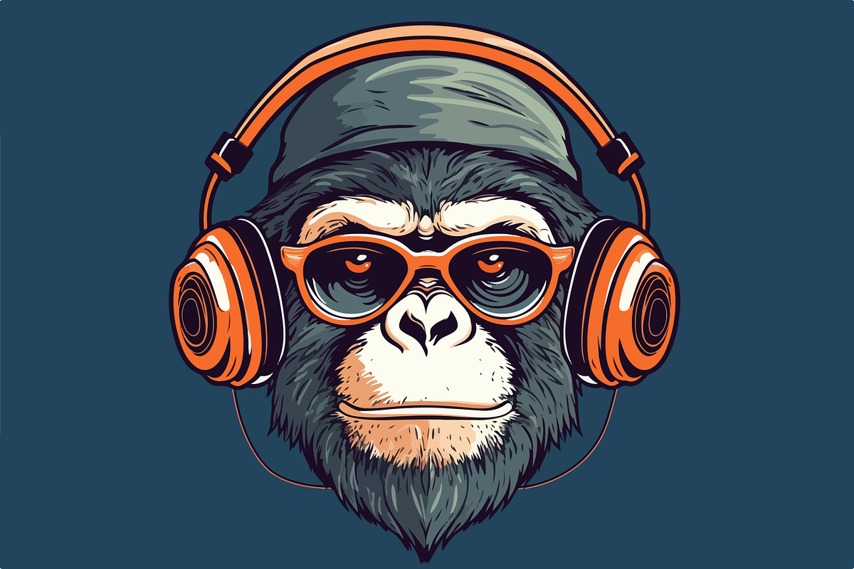 62 t-shirt designs. Big musical bund, an Animal Illustration by Fractal fonts & graphics (Photo 51 of 63)