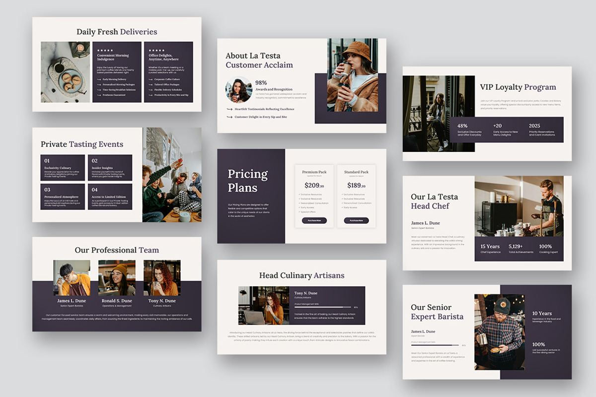 La Testa Coffee & Bakery GSlides, a Presentation Template by kerismaker (Photo 5 of 10)
