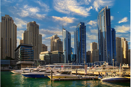 Dubai Marina at sunset