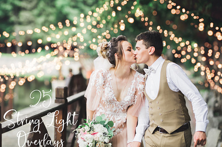 Bokeh String Lights Photo Overlays